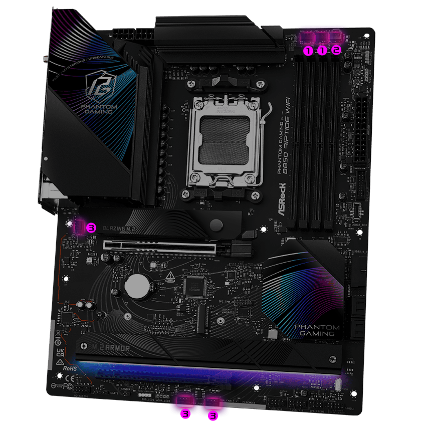 ASRock B850 RIPTIDE WIFI AM5 ATX Motherboard - Newegg.com